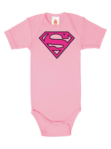 Logoshirt Baby Body DC - Superman Logo (Pink) in pink