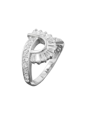Gallay Ring 14mm mit vielen Zirkonias glänzend rhodiniert Silber 925 Ringgröße 60 in silber