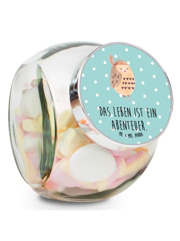 Mr. & Mrs. Panda Bonboniere Eule Federschmuck mit Spruch in Türkis Pastell