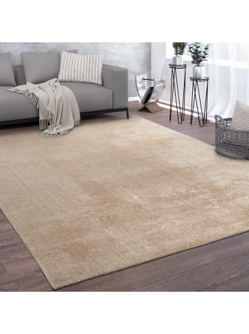 KADIMA DESIGN Teppich Kurzflor waschbar Unifarben Wohnzimmer in Beige