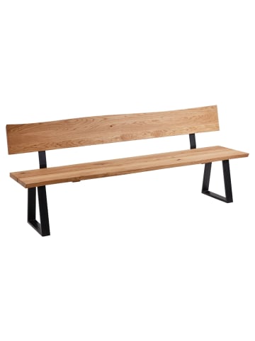58 aufm Kessel SITZBANK mit Rückenlehne Didi 220x54x87 aus Massivholz Wildeiche