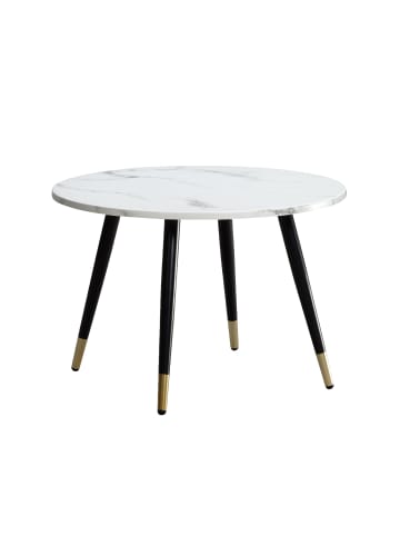 KADIMA DESIGN Couchtisch 60x60x41 cm mit Marmor Optik Modern, Design in Weiß