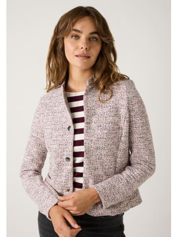 More & More Kurzblazer Stretch, schmale Form in striped jersey boucle berry rose