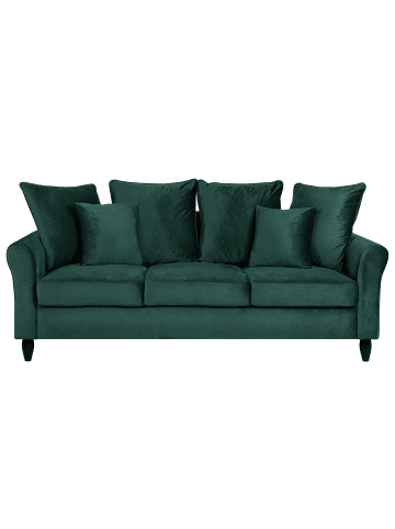 Beliani 3-Sitzer Sofa BORNHOLM in Grün/Schwarz - (W) 197 x (H) 76 x (L) 79 cm