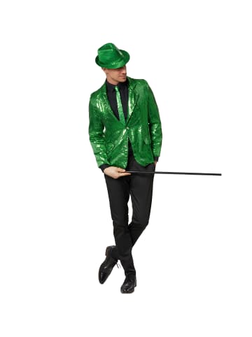 tectake Herren-Jackett mit glitzernden Pailletten, grün