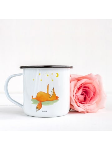 Mr. & Mrs. Panda XL Emaille Tasse Fuchs Sterne ohne Spruch in Weiß