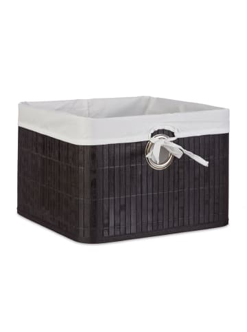 relaxdays 3x Aufbewahrungskorb in Schwarz - (B)31 x (H)20 x (T)31 cm
