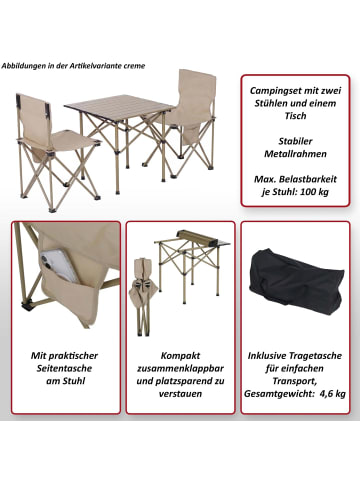 MCW Campingset Q39 Tisch 2x Stuhl, Grün