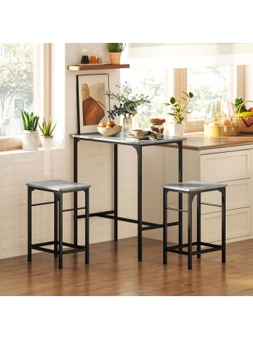 HOMCOM Bartisch Set in Grau 80L x 50B x 87H cm