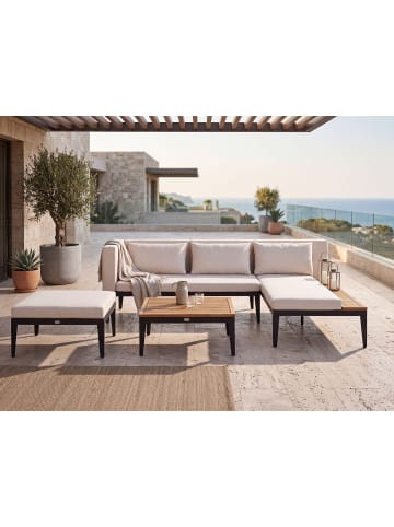 Beliani 3-tlg Sitzgruppe BRACCIANO in Beige/Schwarz/Braun linksseitig
