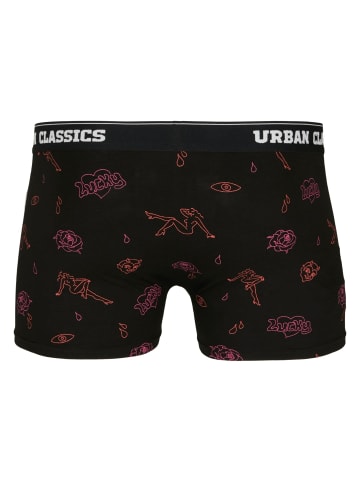 Urban Classics Boxershorts in charcoal/funky AOP/black