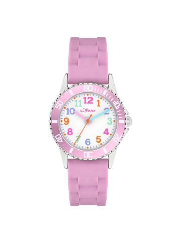 s.Oliver Armbanduhr sportlich mit bunten Zahlen in rosa