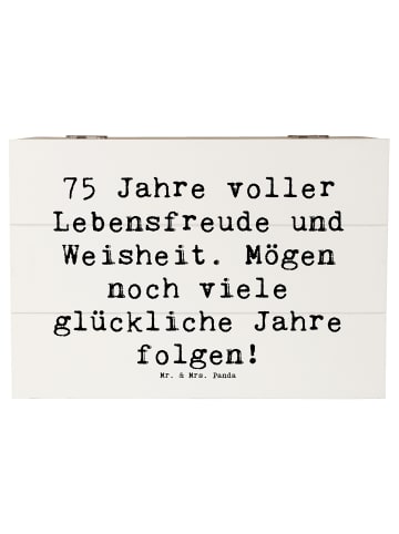 Mr. & Mrs. Panda Dekobox Spruch 75. Geburtstag Lebensfreude mit ... in Weiß