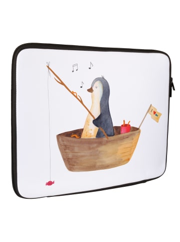 Mr. & Mrs. Panda Notebook Tasche Pinguin Angelboot ohne Spruch in Weiß