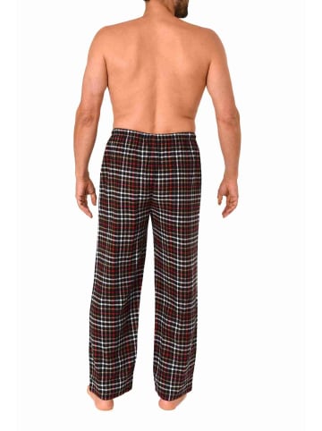 NORMANN Flanell Schlafanzug Pyjama Hose lang kariert Baumwolle - 70784 in dunkelgrau