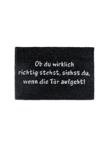 Fußmatte Ob du richtig stehst in Schwarz - (B)60 x (T)40 cm