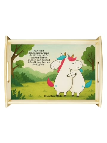 Mr. & Mrs. Panda bett tablett Einhörner Umarmen Design mit Spruch in Weiß