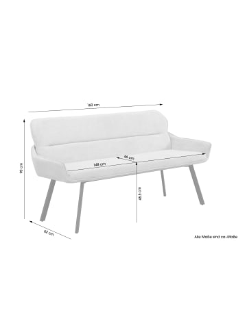 byLiving Bank RICO in taupe - B 160, H 90, T 62 cm