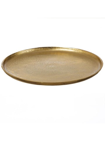 MARELIDA Dekoteller Dekotablett runder Kerzenteller Aluminium D: 30cm in gold