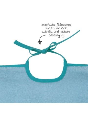 Wörner Ärmel-Lätzchen - Stickerei Pinguine - Ei in blau,motiv