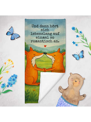 Mr. & Mrs. Panda Handtuch Füchse Liebe Design mit Spruch in Weiß
