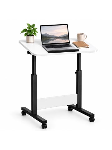 relaxdays Laptoptisch in Schwarz/ Weiß - (B)60 x (H)67-90 x (T)40 cm