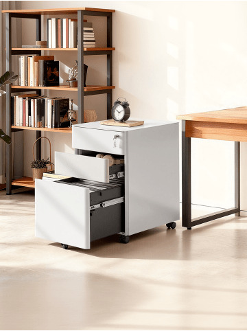 SONGMICS Aktenschrank Berend in Weiß - (B)39 x (H)59 x (T)50 cm