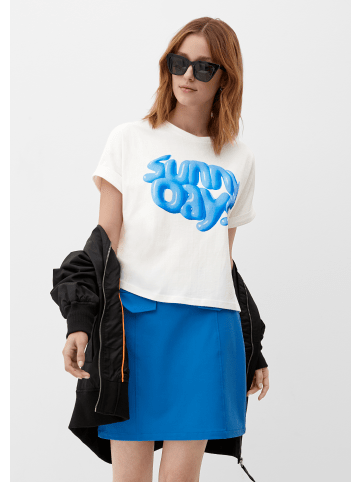 QS by S. Oliver T-Shirt kurzarm in Creme