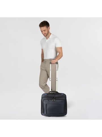 Dermata 2-Rollen Businesstrolley 42  cm Laptopfach in blau