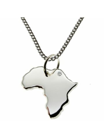 Schmuckador 50cm Kette + Afrika mit Brillant in 925 Silber in silber