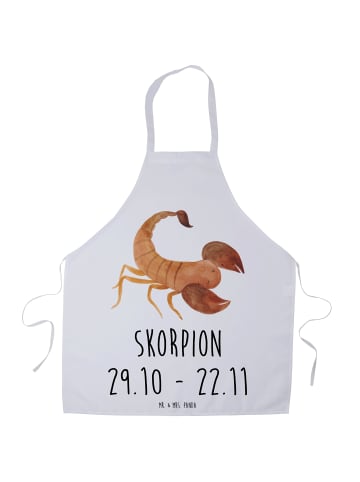 Mr. & Mrs. Panda Küchenschürze Sternzeichen Skorpion Classic mit... in Weiß