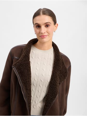 Marie Lund Kunstlederjacke in mocca