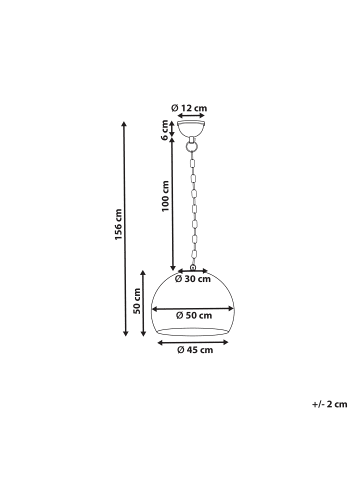 Beliani Pendelleuchten HARANGI in Messing - (W) 50 x (H) 156 x (L) 50 cm