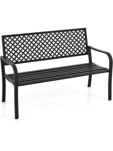 COSTWAY Gartenbank Metall 127x62x86cm in Schwarz