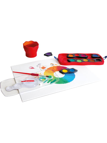 Faber-Castell Farbkasten Connector 125003 12Farben+Deckweiß  türkis