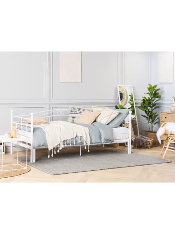Beliani Tagesbett TULLE in Weiß - (W) 92 x (H) 86 x (L) 209 cm
