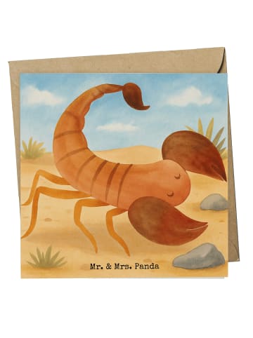 Mr. & Mrs. Panda doppelkarte Sternzeichen Skorpion Design ohne S... in Weiß