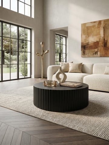 KADIMA DESIGN Couchtisch Beistelltisch | Metall, 67x67x31cm, Wellen-Muster