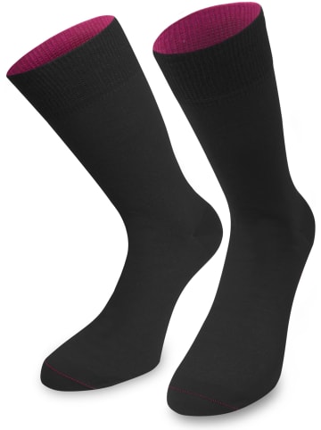 normani 1 Paar Socken Bi-Color in Schwarz/Beere