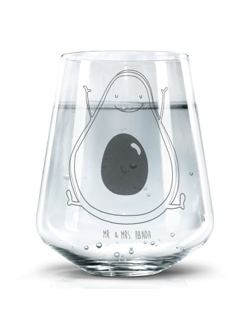 Mr. & Mrs. Panda Trinkglas Avocado Glücklich ohne Spruch in Transparent
