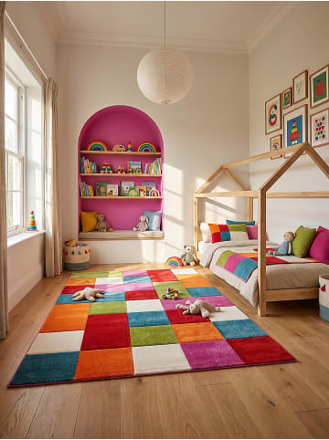 KADIMA DESIGN Kinderteppich Kinder-Motiv Kinderzimmer pflegeleicht Spielzimmer in Mehrfarbig