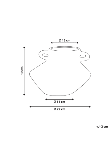 Beliani Blumenvase ALOSIDAE in Beige/Braun - (W) 22 x (H) 19 x (L) 22 cm