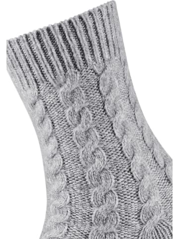 camano Socken cosy cable stitch 2er Pack light grey melange