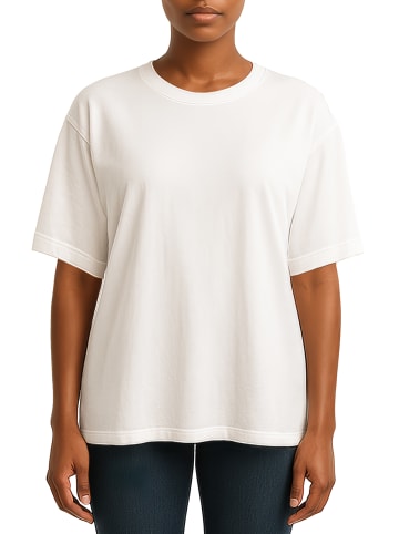 Reichstadt Reichstadt Regular Fit T-Shirt Damen Shoulder Drop 25RSW071 White 4XL