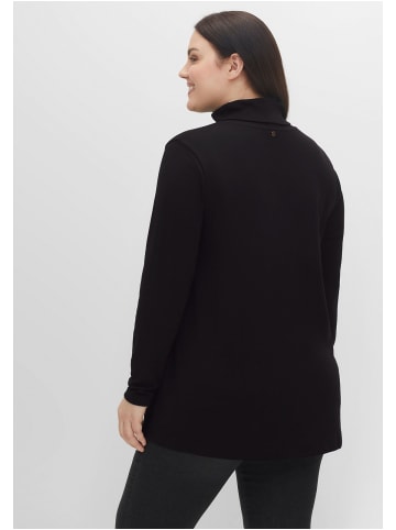 sheego Langarmshirt in schwarz