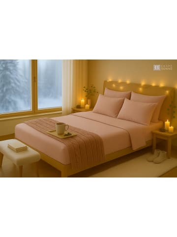 Carpe Sonno Biber Spannbettlaken in Altrosa