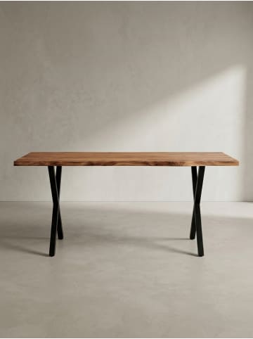 KADIMA DESIGN Schreibtisch 140x80x76 cm Massivholz / Metall Computertisch