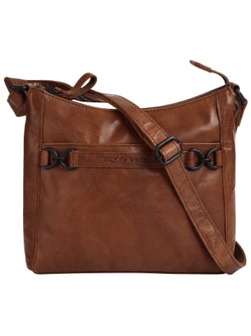 SPIKES & SPARROW Umhängetasche echt Leder in cognac