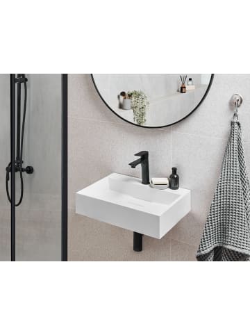 Beliani Waschbecken QUENKO in Weiß - (W) 50 x (H) 12 x (L) 38 cm