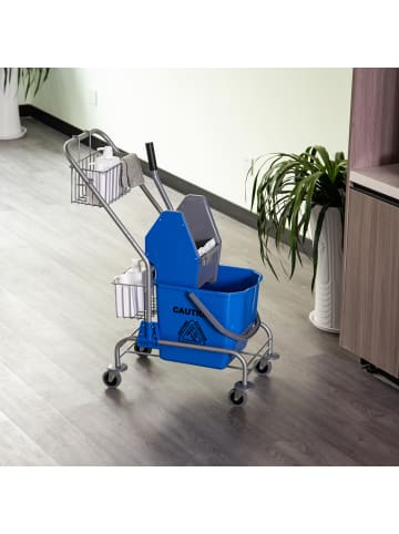 HOMCOM Putzwagen in Blau 73L x 45B x 95H cm